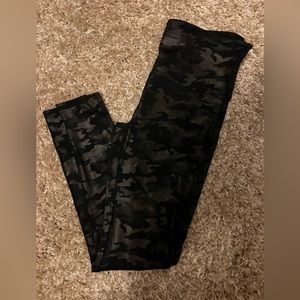Spanx Camo Faux Leather Leggings